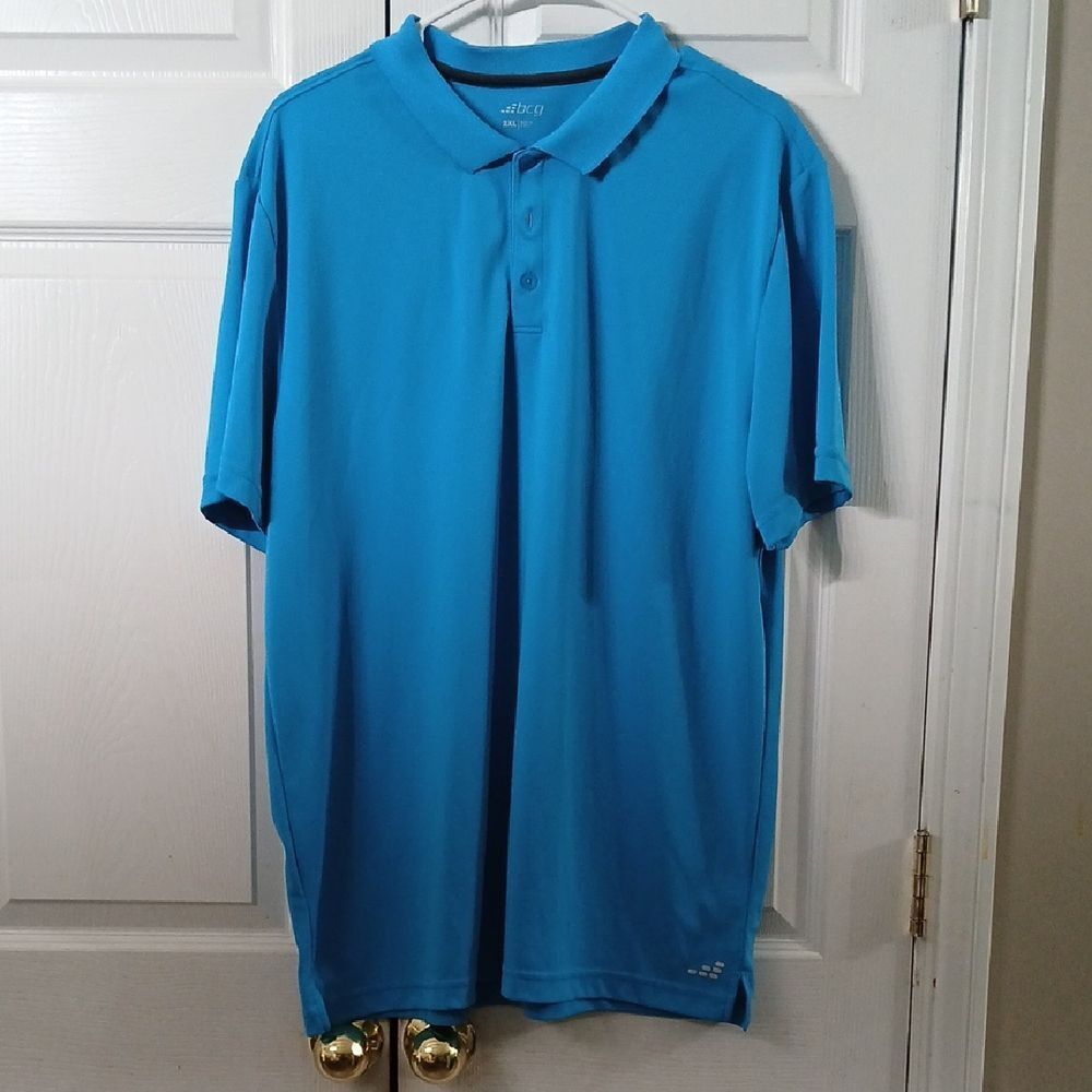 BCG turquoise blue short sleeve polo casual shirt Sz 2XL EUC